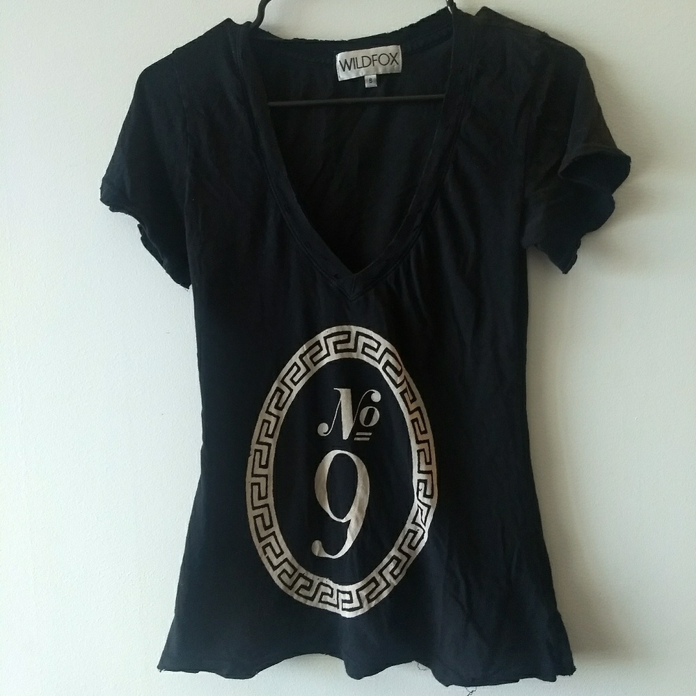 Wildfox number 9 pre distressed tee